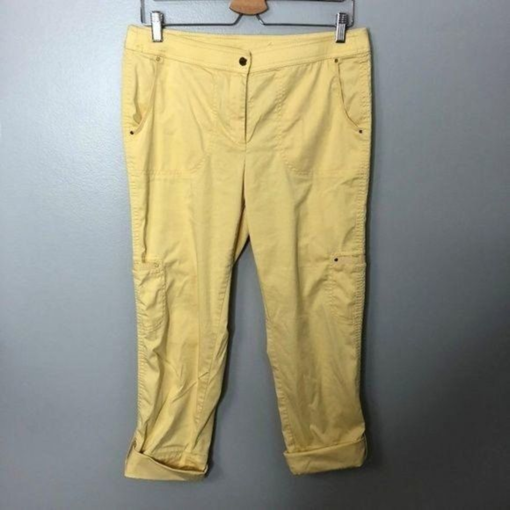 Chico's Yellow Roll Hem Crop Pants‎ Sz 0.5